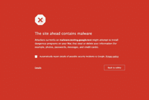 Google warning blocks access to site