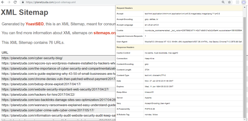 XML sitemaps showing yoast no index stopping index